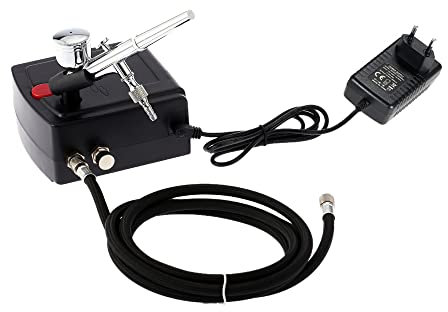 25 PSI Mini Aerógrafo Set, Mulcort Kit de Compresor de Aire con Aerógrafo Profesional para Pintura Artística, Modelo de Pulverización de Pasteles, Juego de Herramientas para Uñas con Aerógrafo