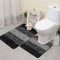 Famibay Badematte Set 2 Teilig Schwarz Badezimmerteppich und WC Vorleger Badteppich rutschfest Waschbar WC Teppich Set Badvorleger Wasserabsorbierend Badematte Toilettenmatte