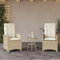 Homgoday Gartensessel Verstellbar 2 STK. Gartenstühle mit Kissen Gartenstuhl mit Liegefunktion Rattansessel Rattanstühle Balkonstühle Terrassenstühle Gartenmöbel Beige Poly Rattan