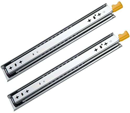 Rail coulissant robuste avec serrure, rail coulissant à extension complète, galvanisé, roulement à billes, portant 120 kg, camping-car, glissières de tiroir d'armoire (95 cm)