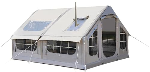 Kabinenzelt Aufblasbares Camping, 6-8 Personen Glamping Zelt mit Mesh-Fenster, Wasserdichtes Oxford Outdoor Zelt, Einfache Einrichtung Aufblasbares Hauszelt