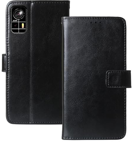 Anybird Flip Leder Tasche Hülle Für AGM H6 / AGM H Max 6.56 Lederhülle Handyhülle Schutzhülle Klapphülle Handytasche Handy Etui Brieftasche Cover Case Abdeckung (Schwarz)