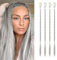 Flufymooz 4PC Braid in Haarverlängerung 35 cm Clip in Braid Extensions für Frauen Synthetische Haarteile für den täglichen Gebrauch Party-Styling (Silbergrau)