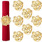 HhBdy 12 Stück Hollowed Flowers Serviettenringe Gold Serviettenringe Hochzeit Gold Matt Herzliche Tischdekoration für Hochzeit, Abendessen, Jahrestag und Familienessen Tischdekorationen
