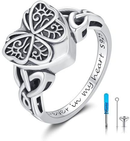 StoryEtain Schmetterling Ringe 925 Sterling Silber Urne Schmetterling Keltische Ring Urnen Ring für Asche Keltische Schmuck Geschenke für Frauen Mädchen