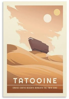 Vintage-Reise-Tatooine-Poster, Star The Wars, Filmposter, Leinwand, Wanddekoration, ästhetisches Schulbedarf, Gemälde, 30 x 45 cm