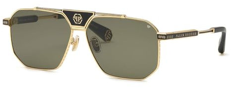Philipp Plein Herren Plein Legacy Sonnenbrille, Roségold mit Halbmattschwarzen Teilen, 63/13/145