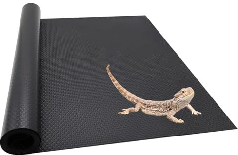 Uigidori Reptilienteppich-Bettwäsche, 45 x 200 cm, zuschneidbar, für Reptilien-Terrarium, Substratfutter, Bartagamen-Tankzubehör, Reptilien-Tankmatte für Leopard, Gecko, Eidechse, Schlange und