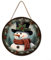 Fröhliches Holzschild mit Schneemann-Willkommensschild für Türen, verschönern Sie Ihr Zuhause mit winterlichem Dekor (D)