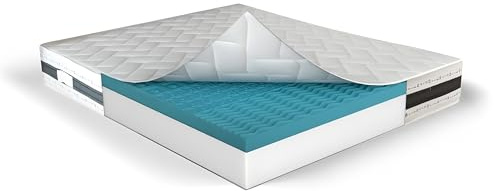 MUUN - Einzelmatratze 80x190 cm, Höhe 30 cm, Aus Memory Foam, Hypoallergen, Isoliert Bewegung, Pflegeleicht, Garantiert 20 Jahre, Modell IRIS