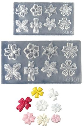 Lot de 2 moules à ongles en forme de fleur pour manucure délicate