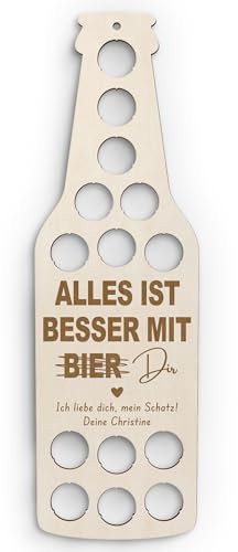 Personalisiertes Kronkorken-Sammler Bier | Besser mit Dir Bierliebhaber Geschenk für Männer | Vatertagsgeschenk für Freund & Mann | Romantisches Geschenk für Bierfreunde