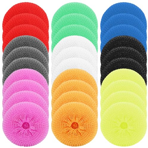 Kunststoff-Schrubber für Geschirr 30 Stück kratzfester Topfschrubber aus Kunststoff wiederverwendbarer Scheuerschwamm für Küche und Zuhause zufällige Farbe