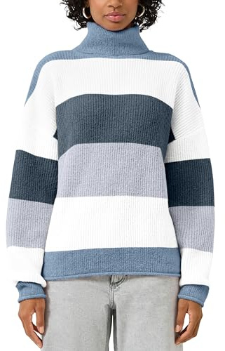QS Damen 2175297 Pullover mit Blockstreifen (1er Pack)