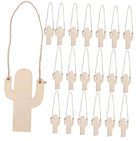VILLFUL 20 piezas Cactus Madera sin para Manualidades de de Cactus para Decoración de Fiestas y Proyectos DIY Decorativos de Madera para Pintar y Personalizar