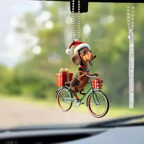 TUTINGKE Acrylic Dachshund Christmas Ornament, Funny Dog Christmas Tree Decoration, Dachshund Gifts for Dog Lovers (A, 3pcs)