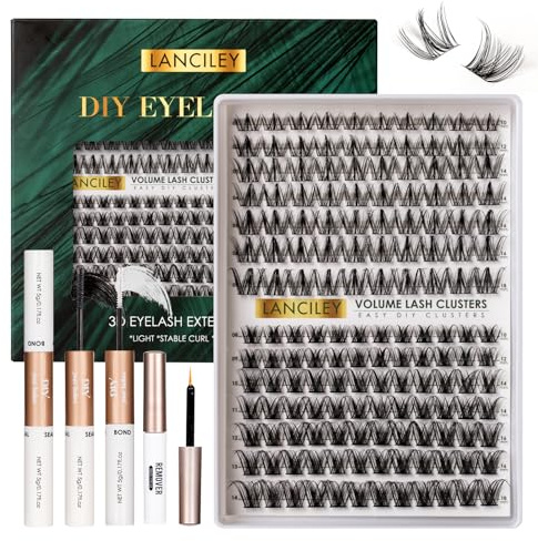 Cluster Lashes 154pcs Individual Eyelashes Kit 10-18mm Natural Eyelash Clusters Soft False Eyelashes Eyelash Extensions C Curl Lash Clusters DIY Lash Extensions with Bond and Seal and Remover-M34+M31