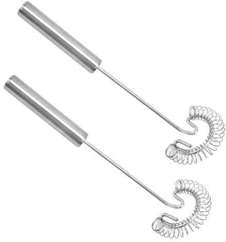 Spiral Whisks Egg Beater, Flat Spring Coil Whisk, Stainless Steel Sauce Whisks Egg Beater Whipper Eggs Frother Milk Beater Blender Cooking Tools for Baking(COLOR:silver)