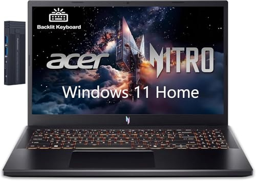acer Nitro V 15,6 FHD Gaming Laptop, Intel Core i5-13420H, GeForce RTX 5050, 16GB RAM 1TB SSD, 128gb 9H Docking Station, Webcam, Wi-Fi, tastiera retroilluminata, Windows 11 Home, nero