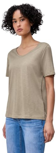 Street One Basic T-Shirt mit V-Neck Timeless beige 44