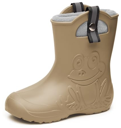Ladeheid Kinder Federleichte Gummistiefel Thermo Fütterung Mädchen Jungen rutschfest Regenstiefel Kinder Regenschuhe LA-CA-Frog245