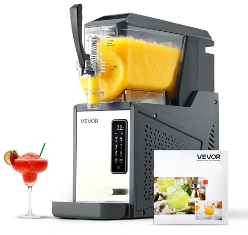 VEVOR Machine à Granité 4 L, Machine à Boissons Glacées avec Réservoir Unique, pour Granitas Margarita Milk-shake Restaurant Café Bar Maison, Distributeur de Boissons Frappées Nettoyage Automatique