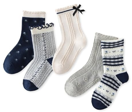 axy Mädchen Kinder Bunte Strümpfe Socken-5er (5er Pack)