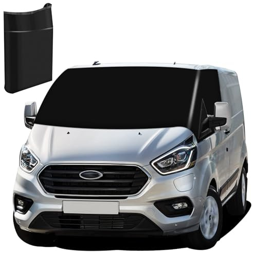 WENINETIES 1 Set Front Windscreen Sunshade for Ford Transit Custom 600D, External Thermal Silver Blinds Motorhome Window Cover Waterproof Frost Protector