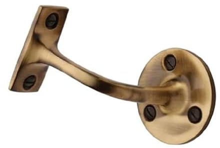 HERITAGE BRASS Quality Solid Handrail Bracket 64mm (2.5) + Screws (Antique Brass)