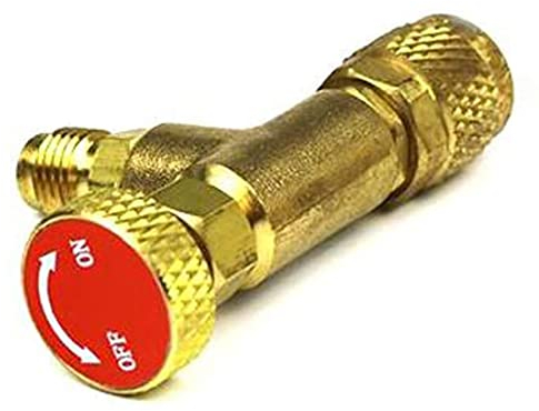 1pcs R410A Adaptador de Válvula Refrigerante de Aire Acondicionado 1/4 Macho A 5/16 SAE Manguera de Carga Femenina Válvulas de Control de Flujo Adaptador de Seguridad