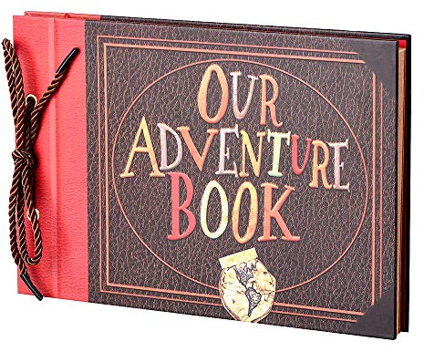 LINKEDWIN Our Adventure Book, geprägte Wörter, Hardcover, Scrapbook, Up Movie Gästebuch, 29,5 x 19 cm, 80 Seiten