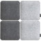 DuneDesign 4 Stützende Filz Sitzkissen 35x35 Eckig - 25mm Stuhlkissen Hart - Wende Sitzauflage Grau