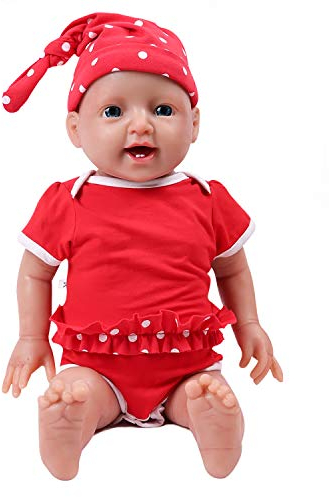 IVITA Ganzkörper Silikon Reborn Baby Puppe Neugeborenes Baby Puppe echte Baby Doll handgemachte Blaue Augen weiche Babypuppe Mädchen (WG1508-51cm-3999g-Mädchen)