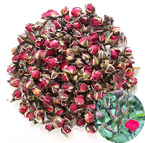 TooGet Les Bourgeons Roses Rouges Profonds Naturels Parfumés de Rose de Pétales de Rose Ont Séché Des Fleurs en Gros, Catégorie Comestible Culinaire - 115g