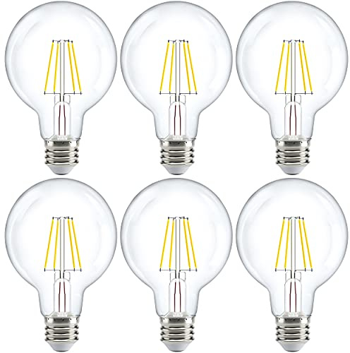 Sunco 6 Pack G25 LED Light Bulb, Globe, E26, 5W=60W, 3000K Warm White