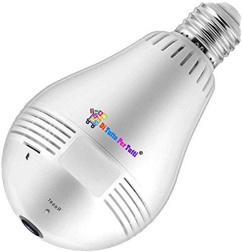 Di Tutto Per Tutti® TELECAMERA WIFI LAMPADINA E27 LED AUDIO IP CAMERA NASCOSTA SPIA PANORAMICA 360° IOS ANDROID IPAD