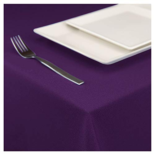 StoffTex Tischdecke I Tischläufer I Tischtuch I Tischwäsche I Dauerhaft Kratzfest I Tischdekoration aus Polyester für Wohnzimmer, Esszimmer, Balkon, Garten (Violett, 140 x 140 cm)