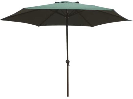 Garden Mile 2.7m Green Wind Up Parasol with Steel Shaft Outdoor Garden Patio Easy Assembly Easy Crank Open Garden Furniture Umbrella Sun Shade Covering Decking (2.7m Green Wind up Parasol)
