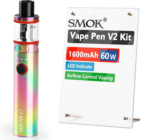 SMOK Vape Pen V2 E Cigarette Starter Vape Kit, 60W 1600mAh, TPD Compliant Ecig, 2ml No Nicotine (7-Color) | TPD Compliant Ecig, 2ml No Nicotine