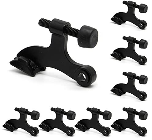8 Pack Hinge Pin Black Door Stopper, Adjustable Heavy Duty Hinge Pin Door Stop with Black Rubber Bumper Tips