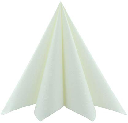 Sovie HORECA XL Serviette in WEIß aus Linclass Airlaid, 48 x 48cm, 1/4 Falz, 50 Stück – Hochwertige Stoffoptik, reißfest & saugfähig, ideal für Gastronomie & Events