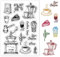 GLOBLELAND Kaffee Vintage Transparent Silikon Stempel Klare Stempel Silikonstempelkarten für Kartenherstellung und DIY Scrapbooking