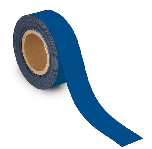 MAUL Kennzeichnungsband 50mm x 1mm | Beschriftbares Band mit magnetischer Rückseite | Vielseitig anwendbar in Büro, Werkstatt, Lager und Küche | Individuell zuschneidbar | 10m Länge | Blau