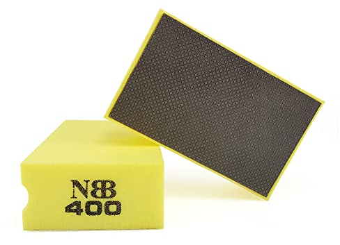 NBB Almohadilla diamantada para lijar y pulir, Bloques Diamante de Lijado/Pulido, Almohadillas a Mano de Diamante con Respaldo de Espuma para moliendar Granito, mármol,Piedra,Vidrio,cerámica(1, 400#)