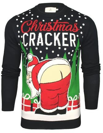 Xact Men's Christmas Jumper, Novelty Funny Naughty Theme