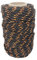 Cordon en Polyester 3mm * 25m. Cord Paracord Resistente pour Exterieur, Bracelet, Jardin et Bricolag. Noir avec Orange