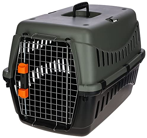 Kerbl Transportbox Eco (L x B x H 60 x 40 x 38,5 cm, mit Wassernapf und Tragegriff, hochwertige Metalltüre) 80561
