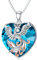 Flpruy Phönix Halskette 925 Sterling Silber Phönix Geschenke Herz Blaue Kristall Anhänger Halskette Vogel Phönix Schmuck Geschenke für Damen Mädchen Geburtstagsgeschenke