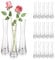 Hewory Blumenvase Modern 18er Glasvasen, 20cm Vase Schmal Vasen Glas Blumen Vase für Tischdeko, Glasvase Handmade Tulpenvase für Eine Rose für Hochzeitsdeko Tisch Deko Wohnzimmer Esstisch Startseite