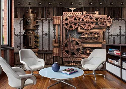3D Retro-Nostalgische Graffiti-Industrie-Windausrüstung Großes Aufkleber-Wandbild, Abnehmbares Wandbild | Selbstklebende Tapete 3D Wandbild Für Kinderzimmer Esszimmer Sc 400 (Breite) x 280 (Höhe) cm
